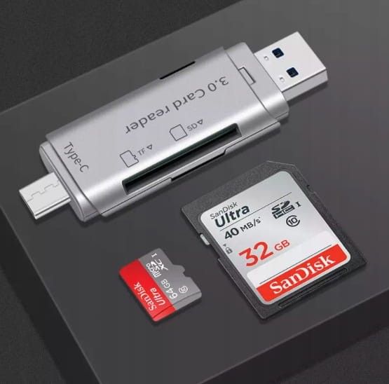 Czytnik Kart SD MicroSD TF USB 3.0 USB-C OTG 5Gb/s BYL-2013TU - zdjęcie 3