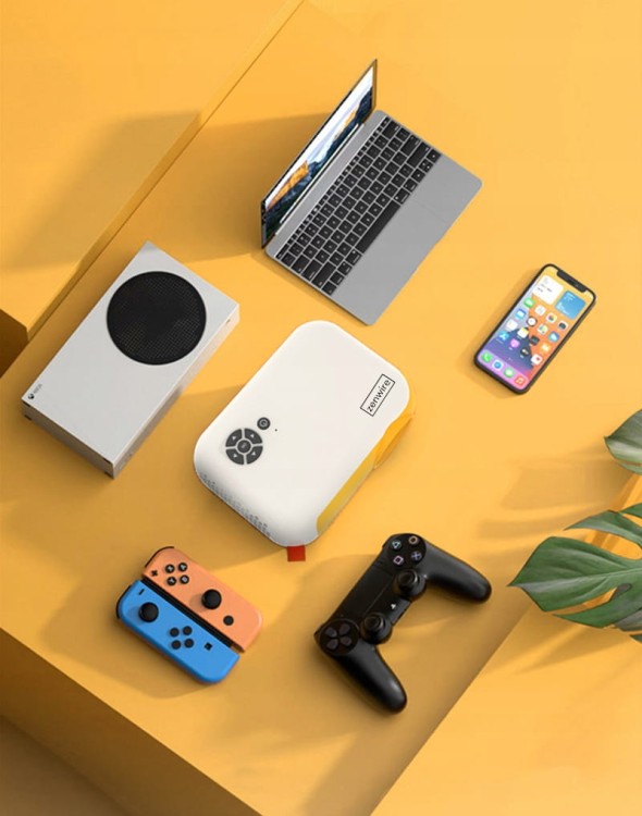 PRZENOŚNY RZUTNIK MINI PROJEKTOR LED FULL HD 1080p USB 1800lm 2000:1 100" cali Zenwire A10 - zdjęcie 3