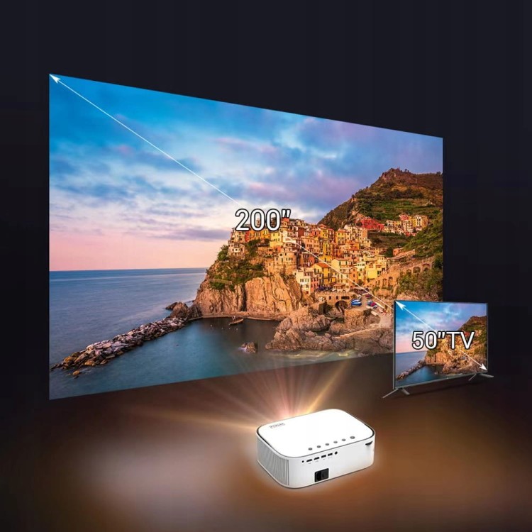 Projektor LED Projektor 4K Full HD 17400lm 580ansi 6000:1 220'' WiFi Airplay Miracast Bluetooth 5.1 Zenwire Yg550 - zdjęcie 3