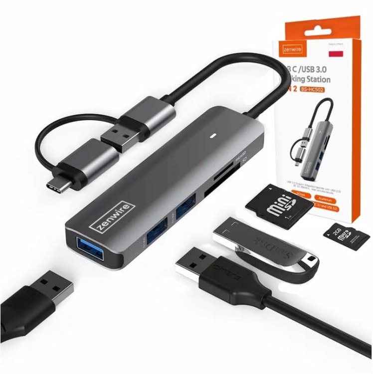 HUB USB-C 7W1 Zenwire BS-HC502 - zdjęcie 2