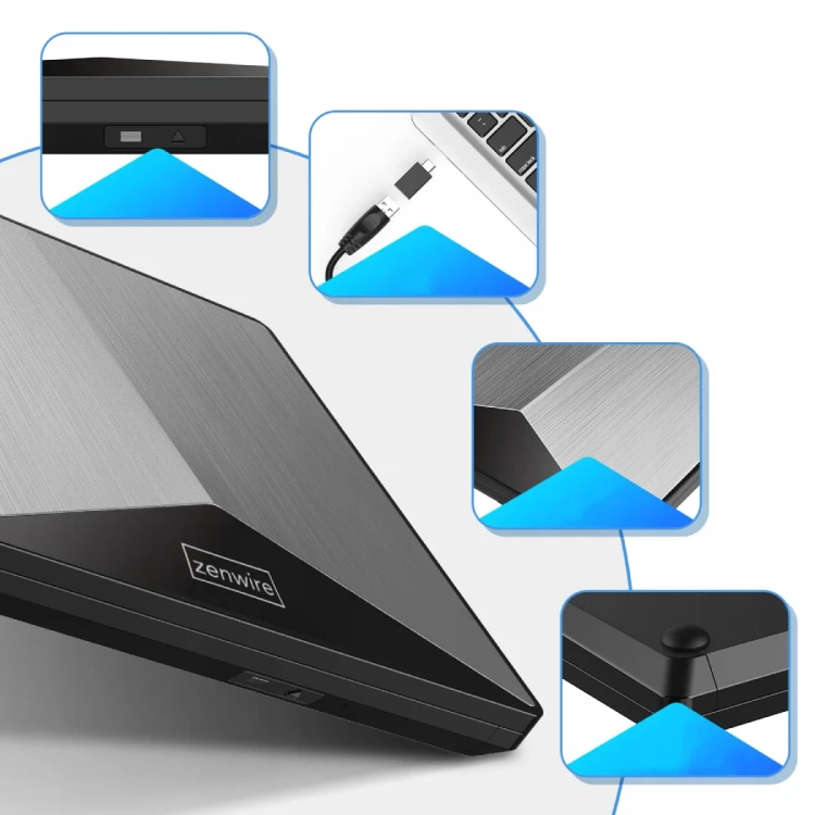 Zewnętrzny Napęd Przenośny ODTWARZACZ PŁYT DVD CD Zenwire SY881 - zdjęcie 13
