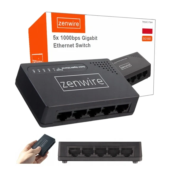 Switch 5 Portów Gigabit Ethernet 1000 MBps Rozdzielacz Przełącznik LAN Zenwire SG1005 - zdjęcie 1