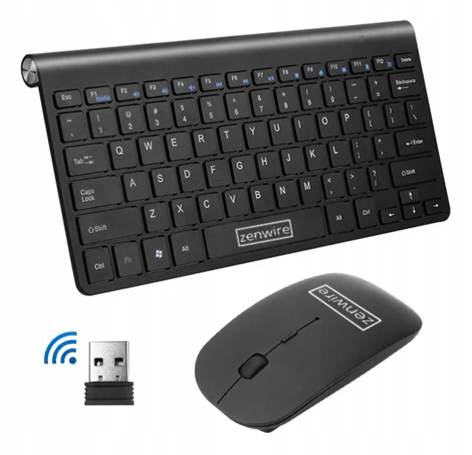 KLAWIATURA I MYSZKA BEZPRZEWODOWA MYSZ ZESTAW USB MINI SLIM do laptopa TV PC - zdjęcie 3